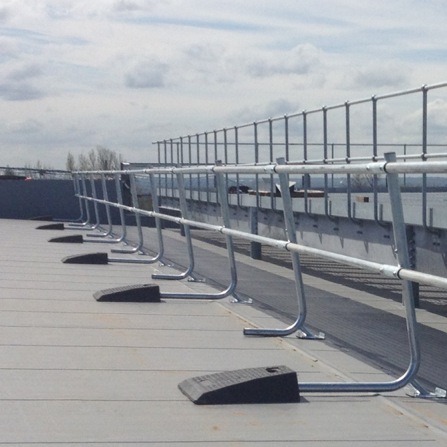 An example of our Freestanding roof edge protection system.