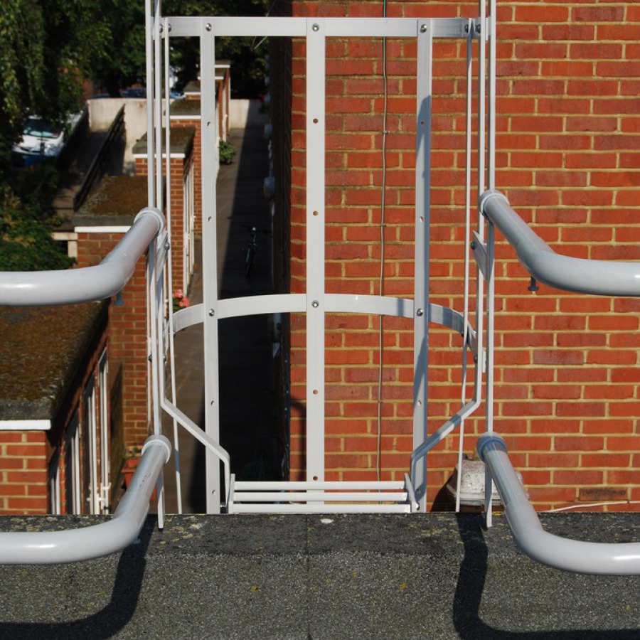 The versatility of the system allows for 'breaks' for the incorporation of caged ladders and / or safety gates.